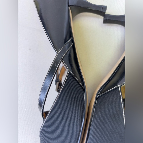 Tahari Black Pointed Toe T-Strap Kitten Heel Shoes Size 10 - Picture 8 of 11